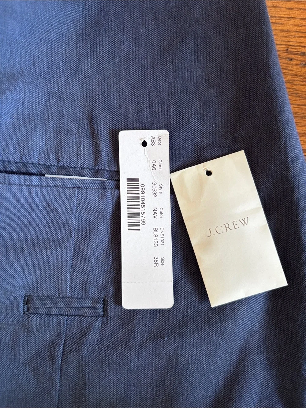 J. Crew Ludlow Somelos Blazer Men’s Navy Blue Cotton Stretch Portugal Size 38R